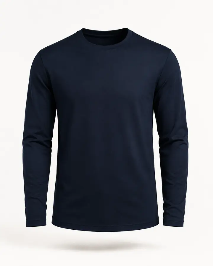 Camiseta azul-marinho de manga longa
